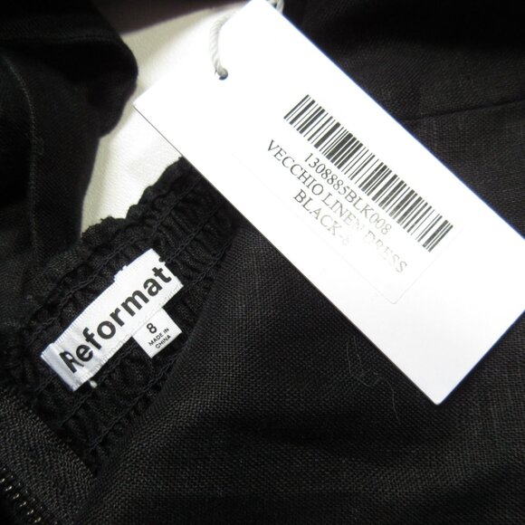 NWT Reformation Vecchio in Black Linen Tie Back Maxi Tank Dress 8 $388 - Picture 7 of 10